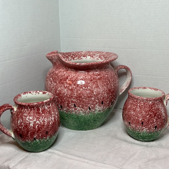 Vintage Other - 🔥LAST CHANCE🔥Watermelon Spongeware Set, Robinson Ransbottom Style
